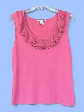 Sleeveless Top Pink Scoop Neck Peter Nygard Sz L EUC $5‎ ADD ON with $15+ Bundle
